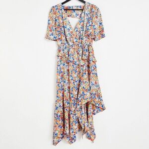 Vibrant Floral Topshop Tiered‎ Dress - 12